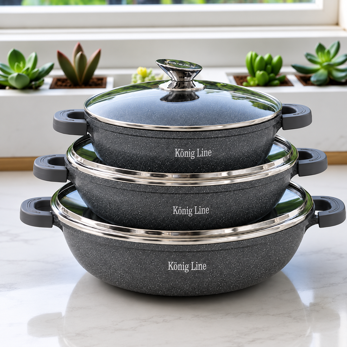 König Line (GRANIT) set šerpi 6/1 – 24/28/32 cm