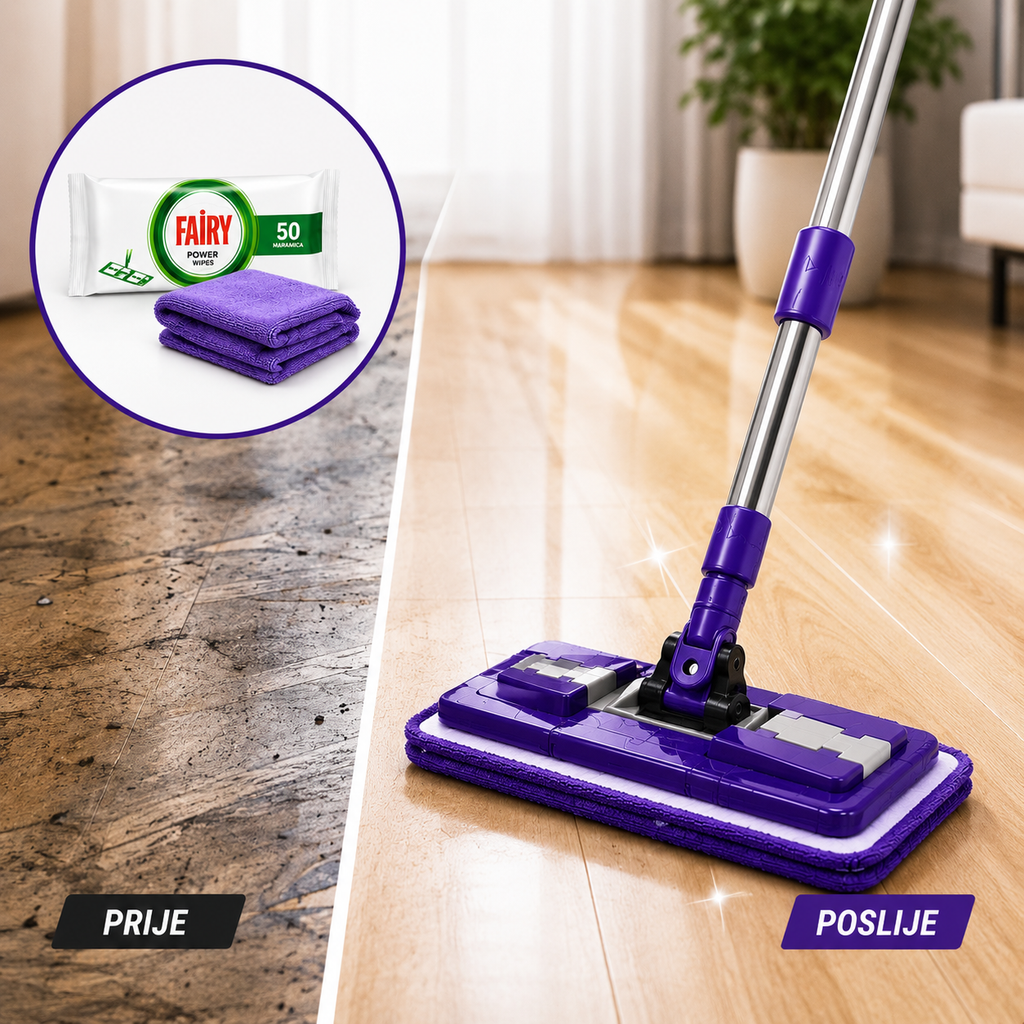 Mop / Džoger + 2 krpe + 50 maramica za mop