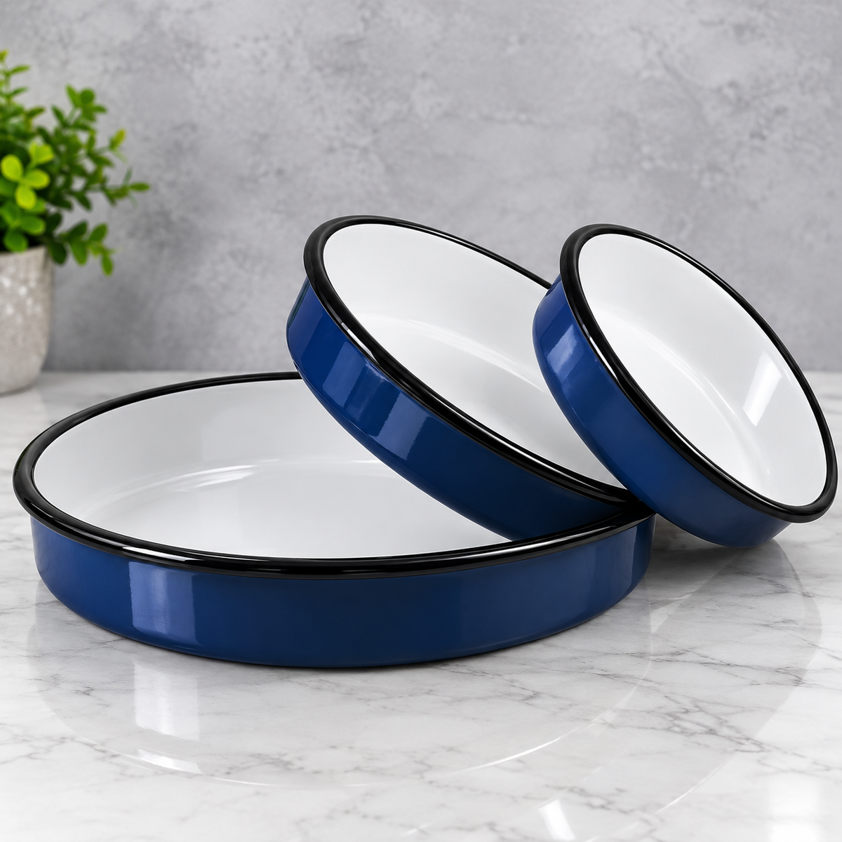 Set emajliranih tepsija 3/1 – 24 / 32 / 36 cm