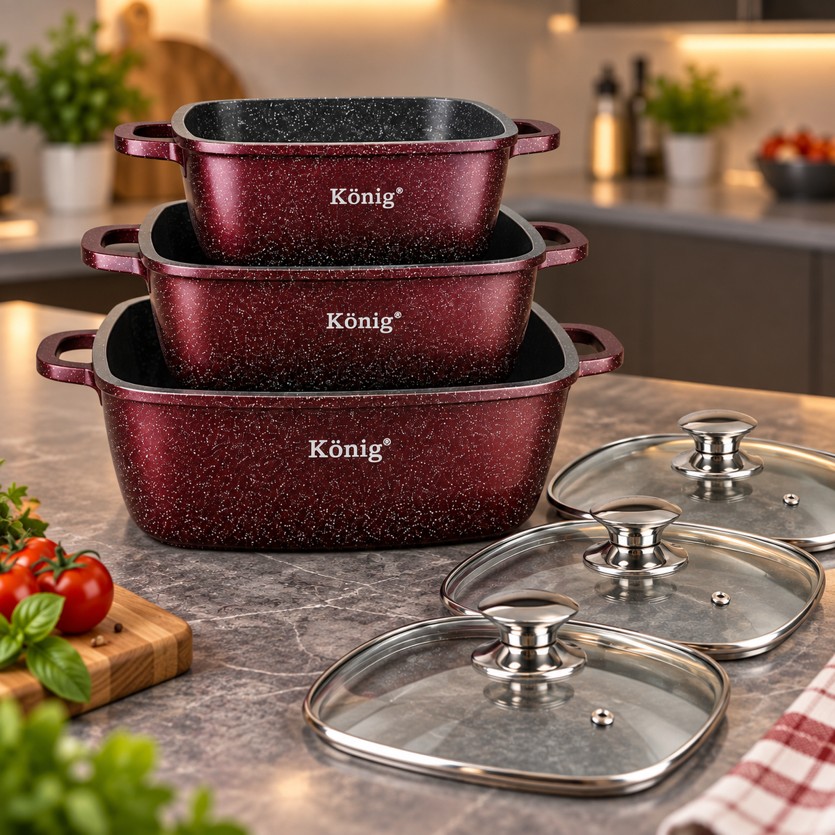 König GRANIT set šerpi 6/1 20/24/28 cm