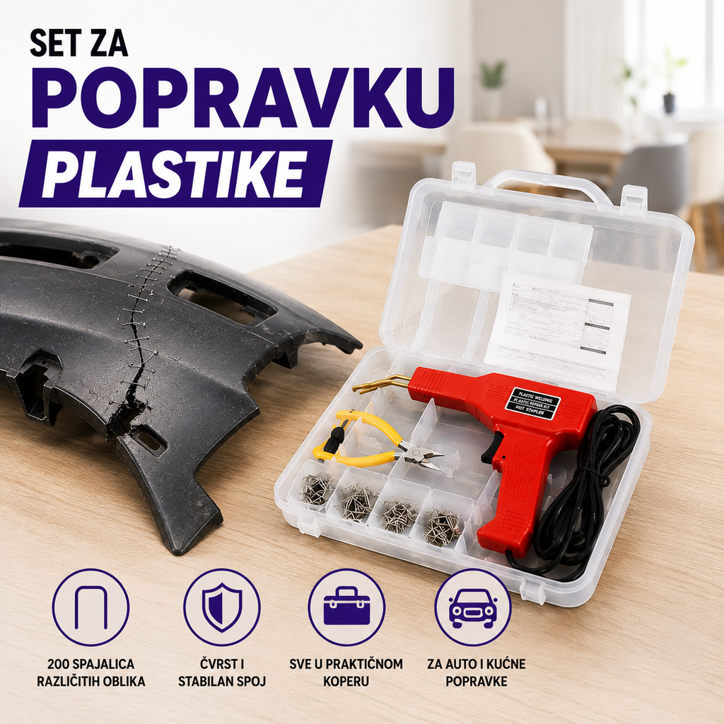 Set za popravku plastike – 200 spajalica