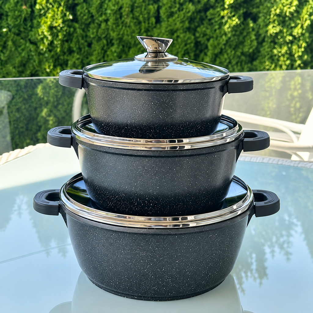 König Line GRANIT set šerpi 6/1 20/24/28 cm