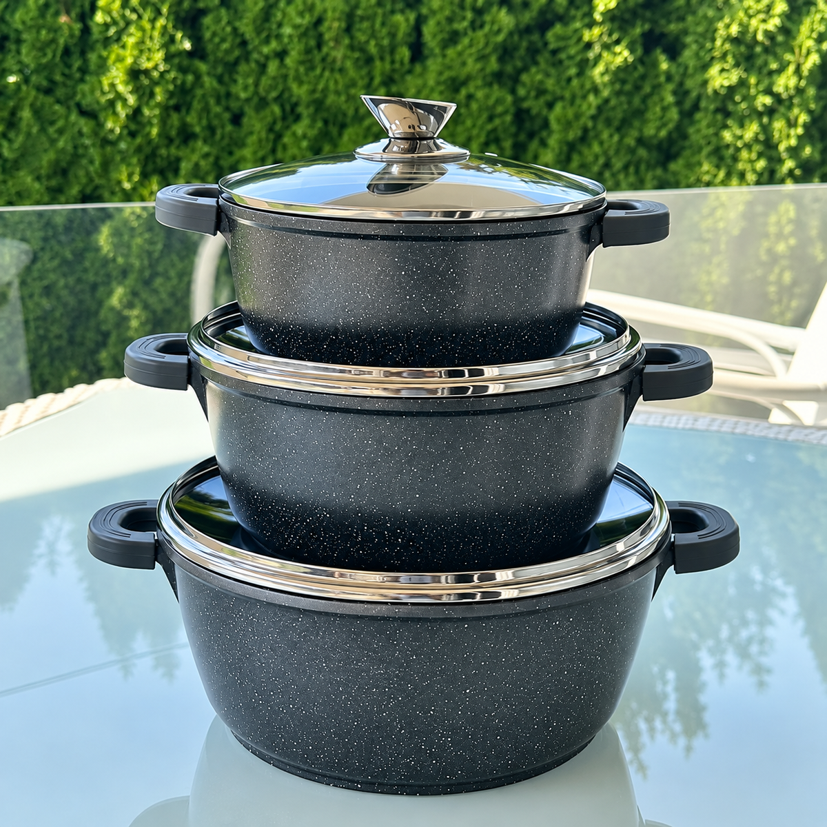 König Line GRANIT set šerpi 6/1 20/24/28 cm