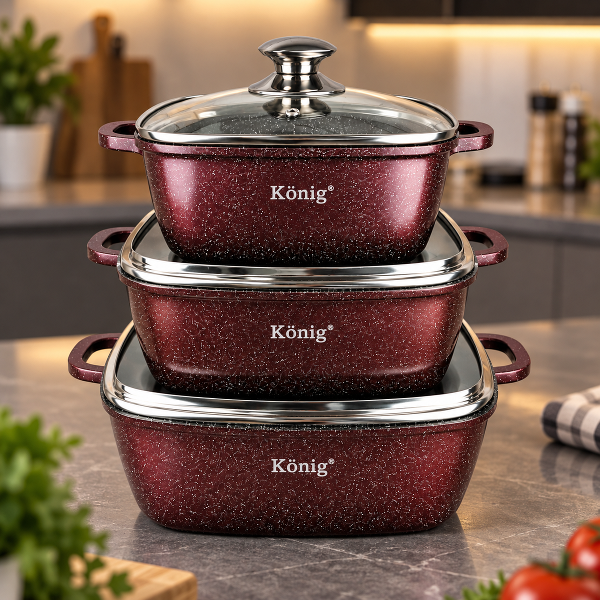 König GRANIT set šerpi 6/1 20/24/28 cm