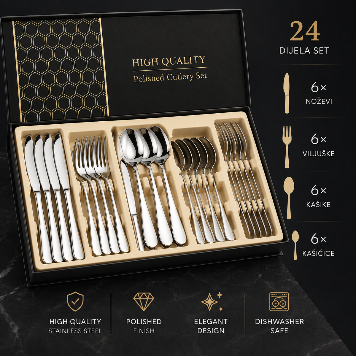 Premium set pribora za jelo 24 dijela