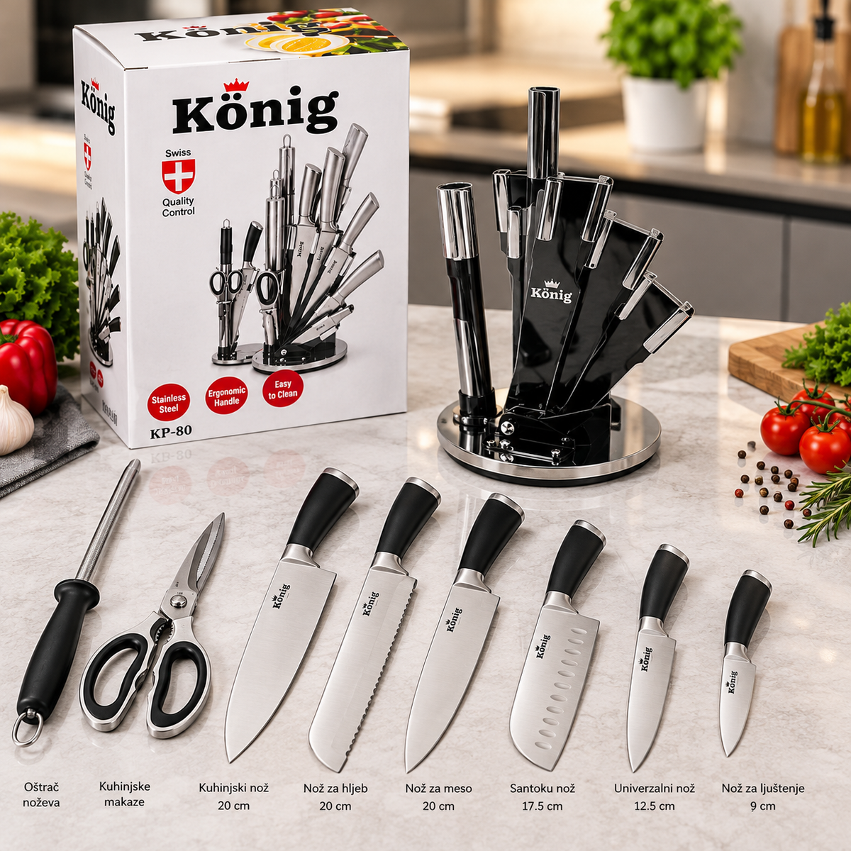 König KP-80 set noževa sa stalkom